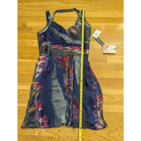 Andrew Marc Silk Mini Dress Cross Front Size 10 NWT - Picture 11 of 14